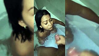 in the bathtub with my step-nephew wearing costumes and having fun