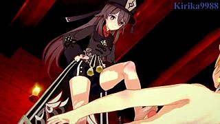 Sucrose and Hu Tao Tease Aether in Intense Sex Scene