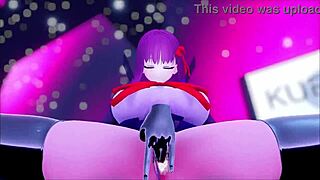Anime girl gets wild with a dirty dildo and ends up with a facial and creampie