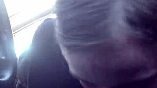 Lesbian Best Friend Gives Road Head, Gagging on Cum in Mouthful