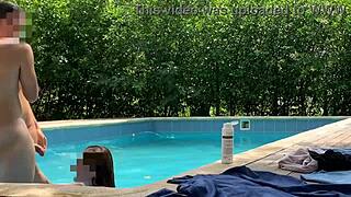 natasha megan tan pool swim naked lucky