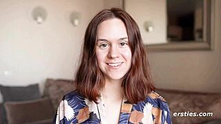 Anca's shaved pussy in dildo session?