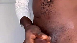 Watch this ninja man stroke his monster cock and cum?