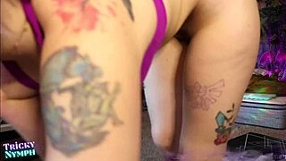 Cute nymph teases on webcam twerking