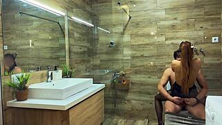 Myredfoxgirl attends the party in the bathroom