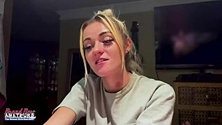 I am a petite mature blonde rubbing my nipples and deeply fingering my twat