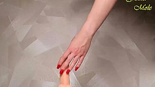 hot milf in red fishnets rides dildo long and hard? juicy slut