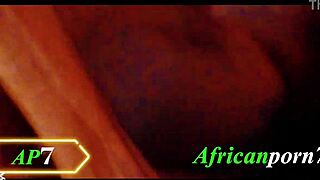 Ebony woman interacts with arrow prop