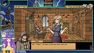 blonde witch gets intense silver training in hentai game part 25 with anime cartoon action
