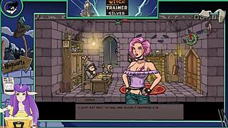 blonde witch gets intense silver training in hentai game part 25 with anime cartoon action