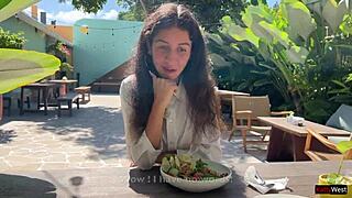 Friend cums on my face in public cafe dare.