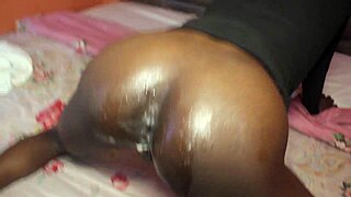 first time anal with big black cock, bent over for a wild 3some at home