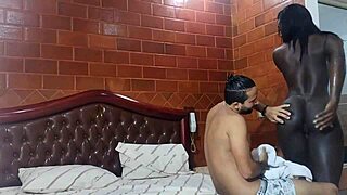 Fernanda Chocolatte's brutal cowgirl knocks out britadeira, then he eats her ass and cums again