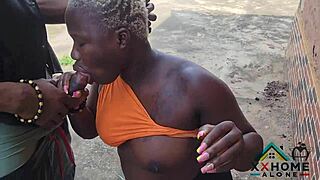 Naughtiest slutty queen received hot doggy from big fat cock and get cum all over her face