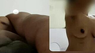 i'm fucking this beautiful indonesian girl on video call, oh shit