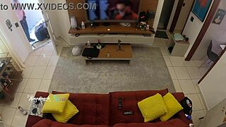 Can you believe this hot wife let the delivery guy suck her on sofa?