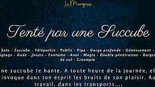 I succumb to succubus temptation with French dirty talk in public anal