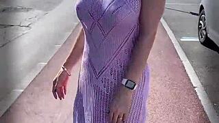 What A Naughty Story! Milf Slut Flashes Monster Cock On The Beach!