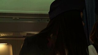 Airplane adventure with airhostess in 4k lesbian encounter.