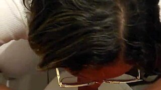 friend’s mom catches me with her thong, sucks me dry in bathroom