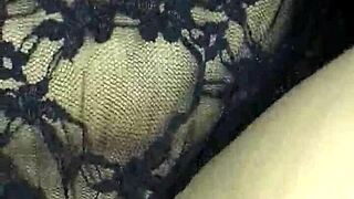 Fuck my girlfriend's ass with a plug in lingerie.