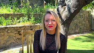 beautiful ashley gets bent over for doggystyle and swallows her husband's cum