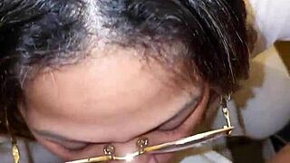 friend’s mom catches me with her thong, sucks me dry in bathroom