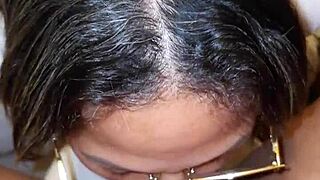 friend’s mom catches me with her thong, sucks me dry in bathroom