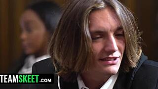 hey, goth girl wednesday adams and ebony friend get slammed by classmate freya von doom!