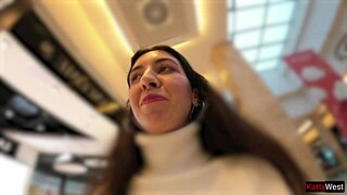 Skinny Teen Flashes Wet Jeans in Public Mall