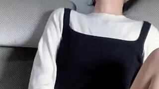 hey, watch me tease my wet asian pussy solo!