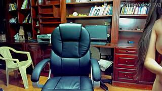 Secretary’s Wild Anal Masturbation in Office Setting