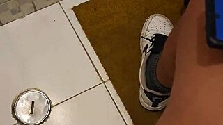 friend’s mom catches me with her thong, sucks me dry in bathroom