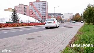 Sofi Smile gets picked up on the street for balls deep anal and double penetration with three big white cocks.