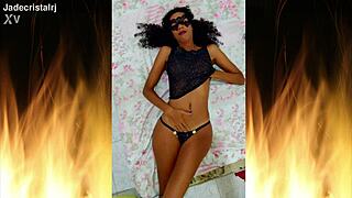 i met jade, this juicy brunette from rio with natural tits, and we got uncensored close up shots of her curly hair and amateur body