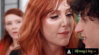 mommys boy, feeling the wild busty milfs pouncing on me with reverse gangbang for creampie