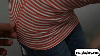 the skinny babe with small tits gets nailed by monster cock for cash, sucking and fucking