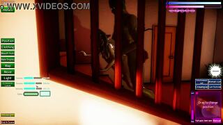 Fucking her roughly from behind.