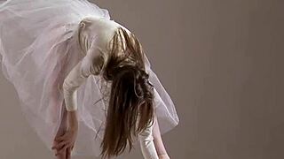 Blonde Russian Gymnast Stretching Naked