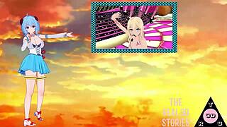 Nier hentai babe gives uncensored blowjob and handjob with massive cumshot action