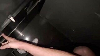 Sucking stranger at glory hole with cuckold watching