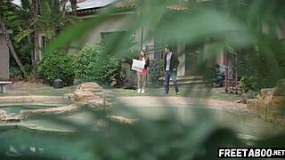 nicole doshi rides bf's brother's huge shaved cock behind his back on freetaboo net