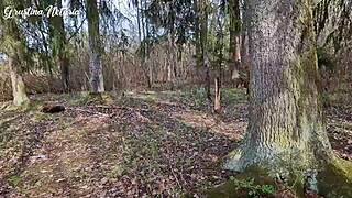 Shy Russian Girl Offers Wet Blowjob on First Date in Woods POV