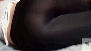 My friend stays all night at my house in tight leggings on her ass, finally lets me record her horny yoga session