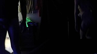 Carrie B Engages in Intense Blacklight Sex Scene, Sucking and Choking on Cock with Small Tits