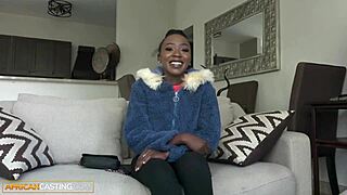 innocent skinny black model falls into sex trap at fake casting 😱