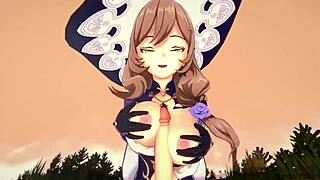 genshin impact lisa’s hot blowjob and titjob cumshot in hentai