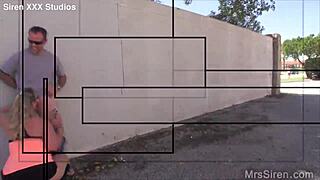 wife bangs hubby’s friend outdoors in public spot