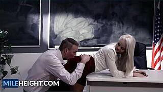 Bratty lost the control with her old professor elsa jean mark wood