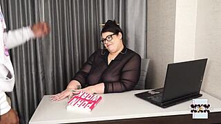 That perverted librarian gets naughty behind the books